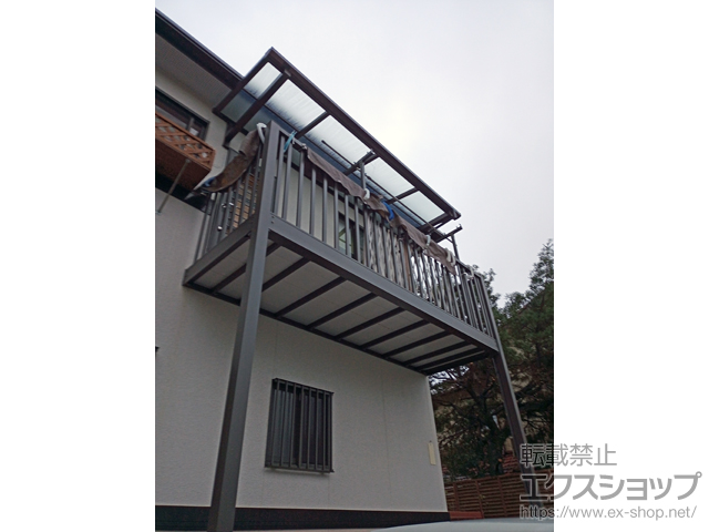 福岡県福岡市ののバルコニー・ベランダ屋根 ソラリア F型 ルーフタイプ 単体積雪〜20cm対応 施工例
