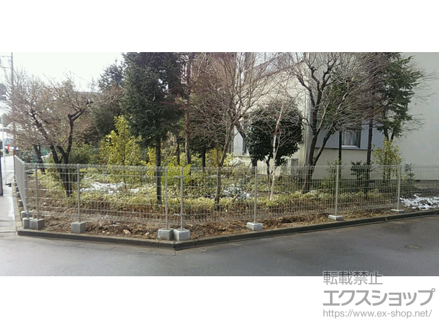 埼玉県上尾市ののフェンス・柵 イーネットフェンス 3F型 自由柱施工 施工例