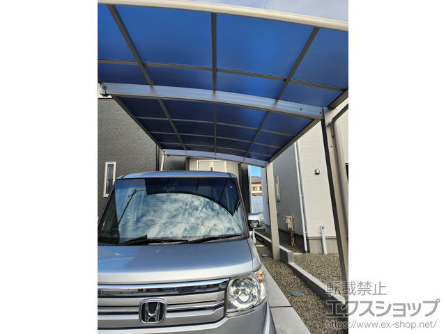 静岡県静岡市ののカーポート プレシオスポート 積雪〜20cm対応+プレシオスポート用着脱式サポート柱 施工例