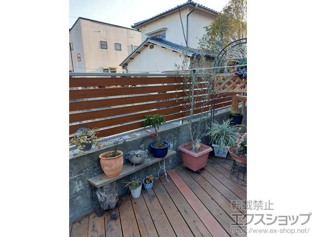 大分県大分市ののフェンス・柵 ルシアスフェンスF04型 横板 複合色 自由柱施工 施工例
