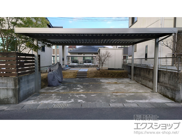 鹿児島県霧島市ののカーポート ジーポートPro 積雪30cm対応 2台用 4本柱 施工例