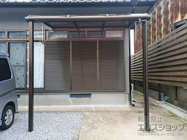 宮崎県都城市ののテラス屋根 ソラリア R型 テラスタイプ 単体 積雪〜20cm対応+吊り下げ式 上下可動物干し 施工例