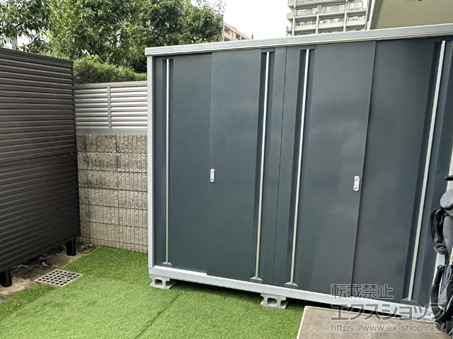 東京都江東区のの物置・屋外倉庫 シンプリー 一般型 2160×755×1903 MJX-217E-P-CG 施工例