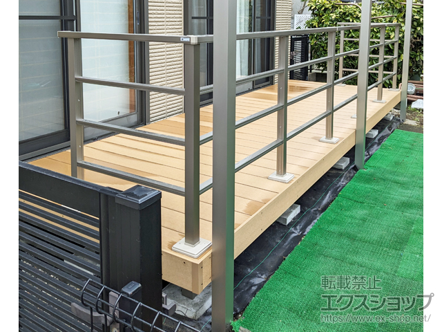 神奈川県茅ヶ崎市ののウッドデッキ 樹ら楽ステージ＋デッキフェンス ＜フラットラインパネル＞ 施工例