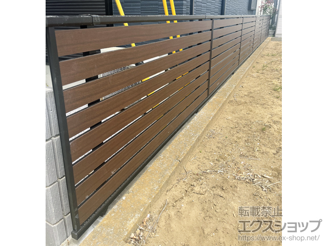 東京都国分寺市ののフェンス・柵 ルシアスフェンスF04型 横板 複合色 自由柱施工 施工例
