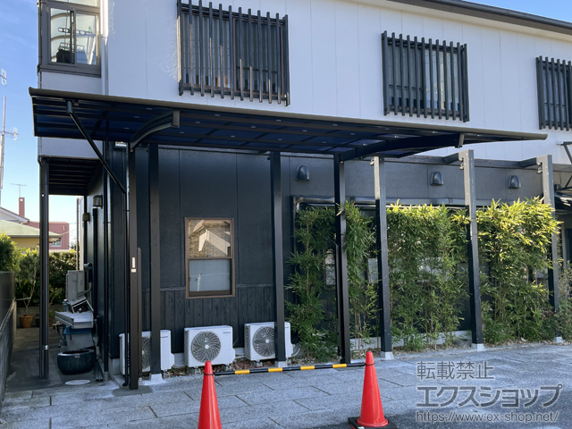 千葉県館山市ののカーポート アリュースRE 600タイプ 前下がり 1台用 積雪〜20cm対応+着脱式サポート 単体セット用 施工例