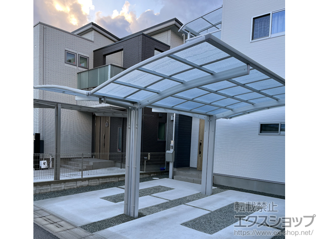 奈良県橿原市ののカーポート アリュース 600タイプ Y合掌セット（2台用）積雪〜20cm対応 施工例