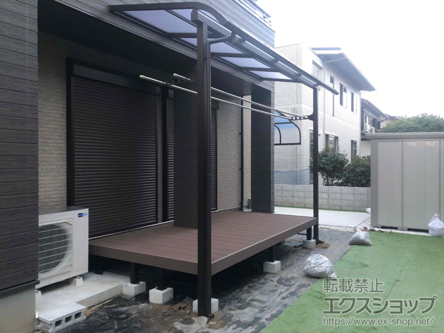 岡山県岡山市ののテラス屋根 ソラリア R型 テラスタイプ 単体 積雪〜20cm対応 施工例