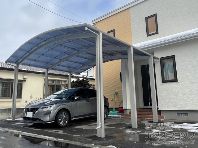 北海道函館市ののカーポート アリュース 1500タイプ 2台用 積雪〜50cm対応 施工例