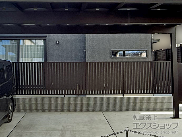 大阪府豊中市ののフェンス・柵 シンプレオ フェンスTS1型 たてスリット 自由柱施工 施工例