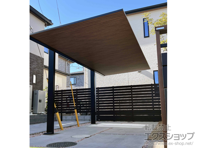 千葉県市川市ののカーポート プレーンルーフ 600タイプ 1台用 単体セット 複合色 施工例