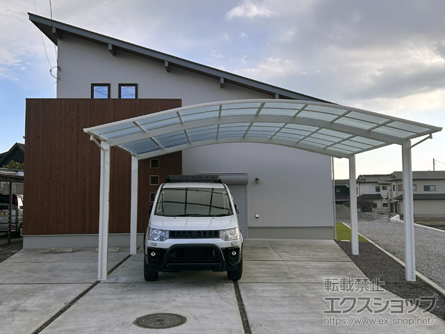 静岡県富士宮市ののカーポート アリュース 600タイプ 2台用 積雪〜20cm対応 施工例