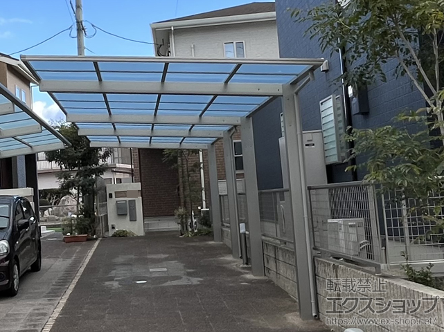 福岡県大野城市ののカーポート エフルージュ FIRST 600タイプ 縦連棟セット 2台用 積雪〜20cm対応 施工例