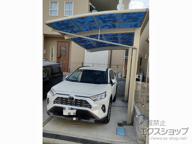 東京都八王子市ののカーポート アリュースRE 600タイプ 前下がり 1台用 積雪〜20cm対応 施工例