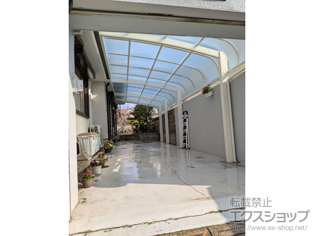 大阪府堺市ののカーポート アリュース キャップ 600タイプ 縦連棟セット 2台用 積雪〜20cm対応 施工例