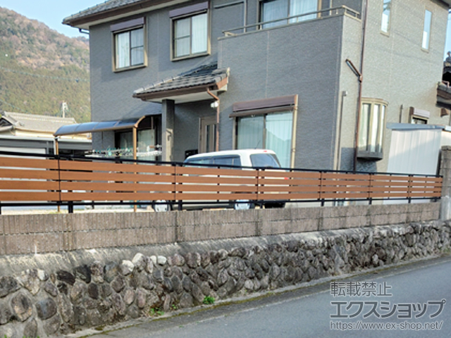 三重県いなべ市ののフェンス・柵 モクアルフェンス 横板タイプ 自由柱施工 施工例