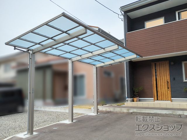青森県八戸市ののカーポート エフルージュ FIRST 1500タイプ 1台用 積雪〜50cm対応 施工例