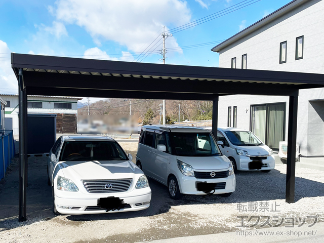 長野県伊那市ののカーポート ジーポートPro 積雪50cm対応 2台用 4本柱 施工例