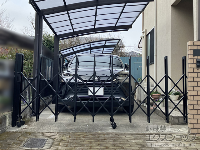 栃木県宇都宮市ののカーゲート トリップゲートII 1型 シンプル ノンレール 片開き*33S 施工例