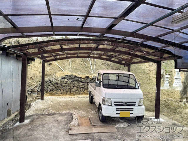 宮城県石巻市ののカーポート アリュース 600タイプ 2台用 積雪〜20cm対応 施工例