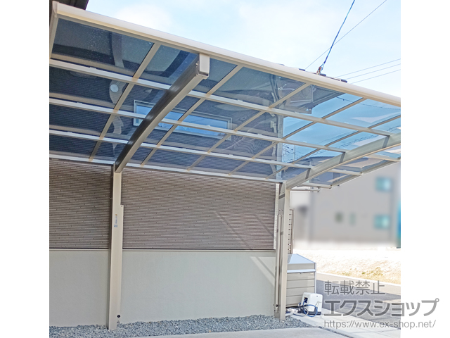 山口県柳井市ののカーポート アリュース 600タイプ 1台用 積雪〜20cm対応＋着脱式サポート 施工例