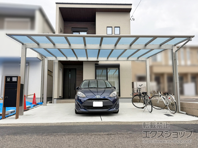 愛知県一宮市ののカーポート エフルージュ FIRST 600タイプ 2台用 積雪〜20cm対応 施工例