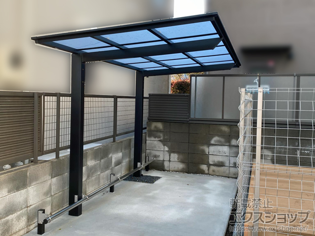 東京都世田谷区ののサイクルポート・駐輪場 フーゴFミニ (フラットスタイル) 積雪〜20cm対応＋輪止めセット 施工例