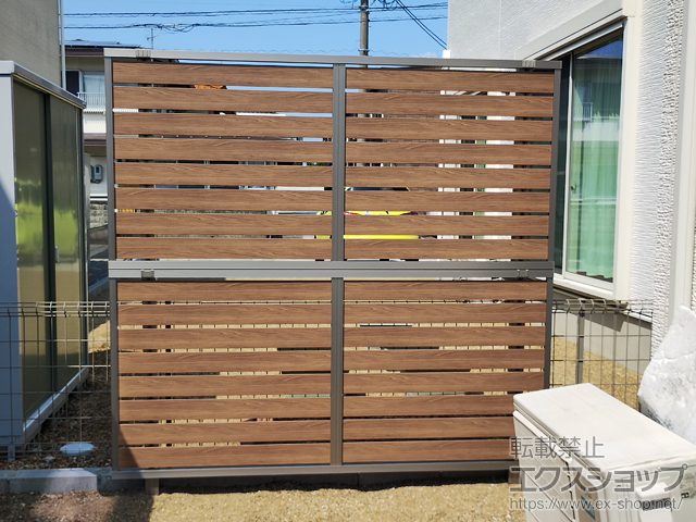 岐阜県大垣市ののフェンス・柵 モクハイフェンス 2段支柱 施工例