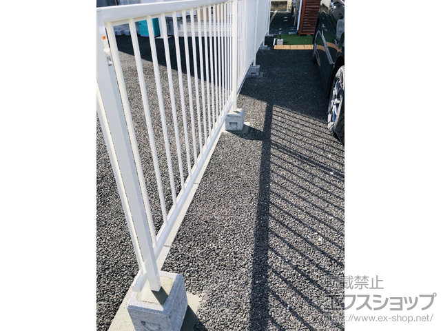 福島県福島市ののフェンス・柵 ミエッタフェンス 防犯たて格子タイプ 自由柱施工 施工例
