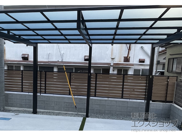 兵庫県明石市ののカーポート ニューマイリッシュ 通常勾配 前上がり 3本柱仕様 積雪〜20cm対応 施工例