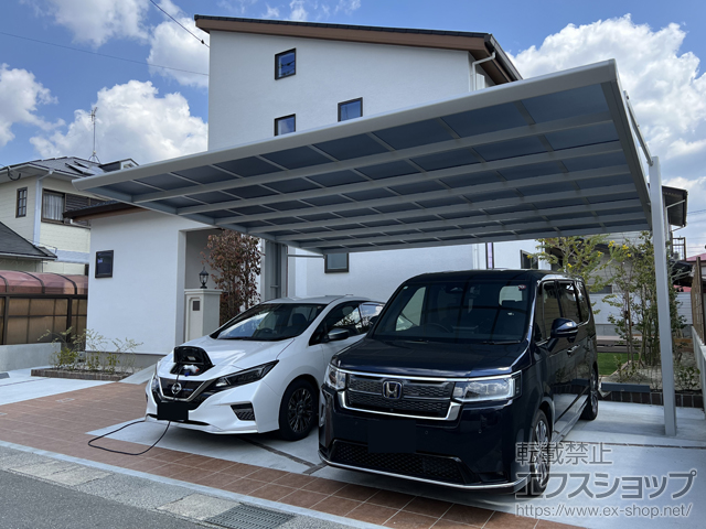 福岡県太宰府市ののカーポート アーキフラン ワイド 積雪〜20cm対応 施工例