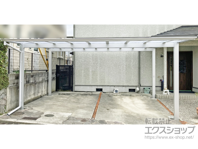 兵庫県西宮市ののカーポート ソリッドポート ワイド 積雪〜20cm対応 施工例