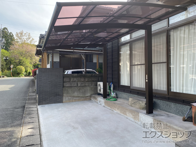 島根県浜田市ののカーポート アリュースRE 前下がり 積雪〜20cm対応 施工例