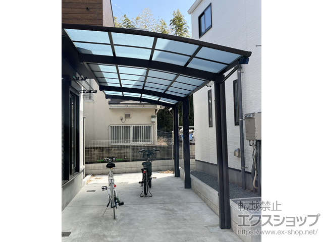 神奈川県横浜市ののカーポート アリュース 延長　積雪〜20cm対応+着脱式サポート H20・H24兼用 施工例