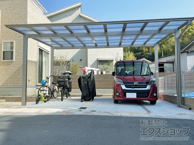 兵庫県姫路市ののカーポート ソリッドポート ワイド 積雪〜20cm対応 施工例