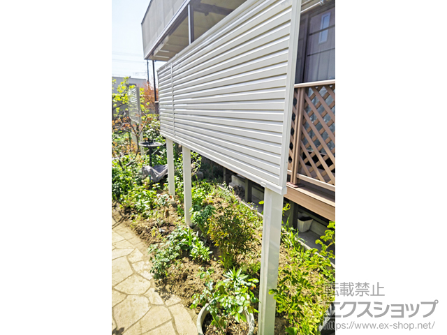 千葉県柏市ののフェンス・柵 ミエーネフェンス 目隠しルーバータイプ 上段のみ設置 自立建て用 施工例