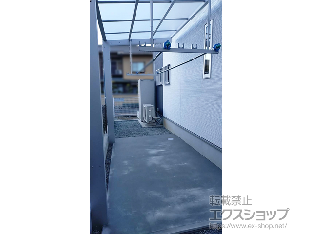 奈良県橿原市ののテラス屋根 レセパ Lタイプ 独立タイプ 積雪〜20cm対応＋吊り下げ式固定物干し 施工例