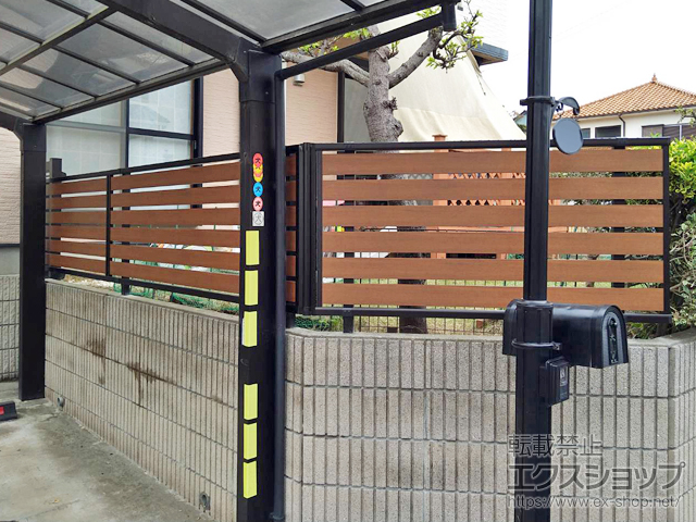 茨城県取手市ののフェンス・柵 モクアルフェンス 横板タイプ　自由柱施工 施工例