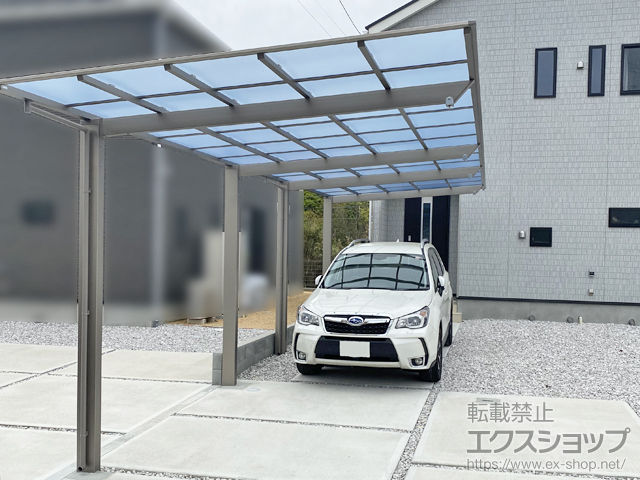 山口県山口市ののカーポート ネスカＦ (フラットスタイル) 縦連棟 積雪〜20cm対応 施工例