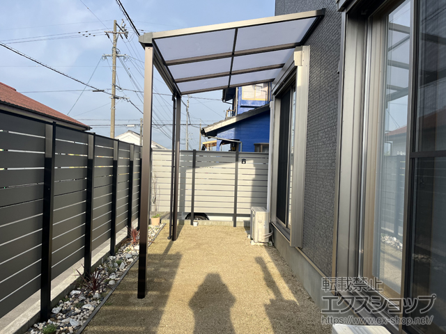宮崎県都城市ののテラス屋根 ソラリア F型 テラスタイプ 単体 積雪〜20cm対応 施工例