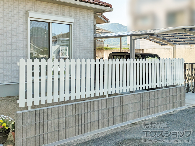 広島県広島市ののフェンス・柵 レスティンフェンス7型 自由柱施工 施工例