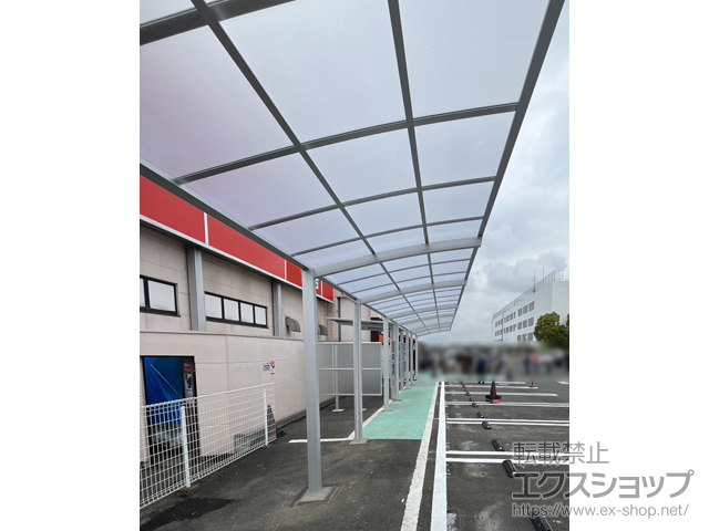 埼玉県川越市ののサイクルポート・駐輪場 ネスカRミニ (ラウンドスタイル) 縦4連棟 積雪〜20cm対応 施工例