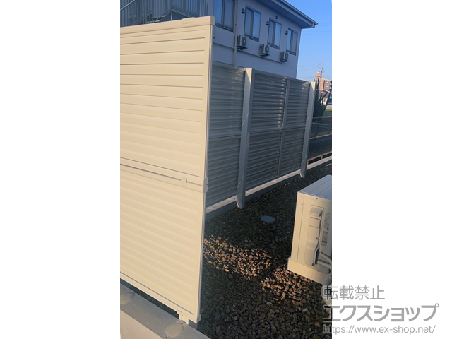 岐阜県大垣市ののフェンス・柵 ミエーネフェンス 目隠しルーバータイプ 2段支柱 自立建て用 施工例