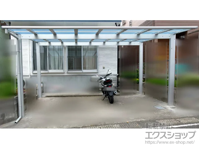 鹿児島県鹿児島市のYKKAPのカーポート エフルージュ ツイン FIRST 積雪～20cm対応 施工例
