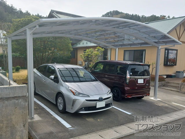 宮城県気仙沼市ののカーポート ネスカR (ラウンドスタイル) ワイド 積雪〜20cm対応 施工例