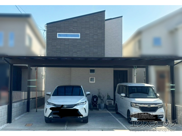 岡山県岡山市ののカーポート エフルージュ FIRST 600タイプ 3台用 積雪〜20cm対応 施工例