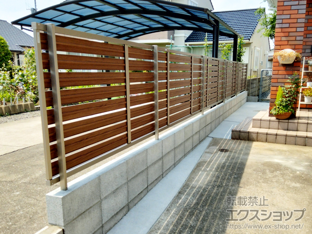 長崎県大村市ののフェンス・柵 モクハイフェンス フリーポールタイプ 施工例