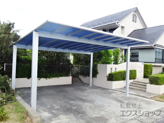 福島県本宮市ののカーポート エフルージュ FIRST 600タイプ 2台用 積雪〜20cm対応 施工例