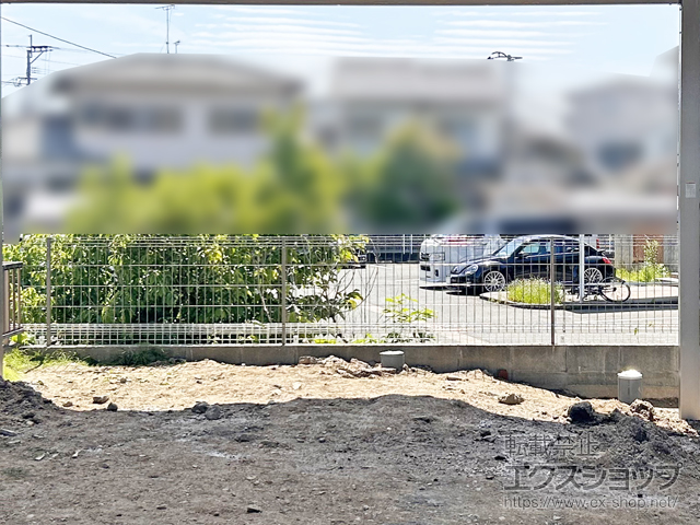 福岡県糟屋郡粕屋町ののフェンス・柵 イーネットフェンス 3F型 自由柱施工 施工例