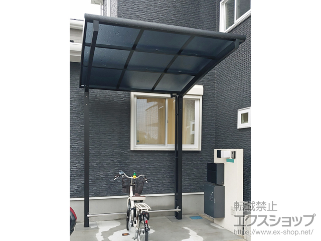 埼玉県狭山市ののサイクルポート・駐輪場 フーゴRミニ (ラウンドスタイル) 積雪〜20cm対応＋輪止め 施工例